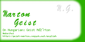 marton geist business card